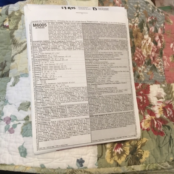 McCall’s Crafts Pattern 18" Doll Clothes Uncut - Picture 3 of 7